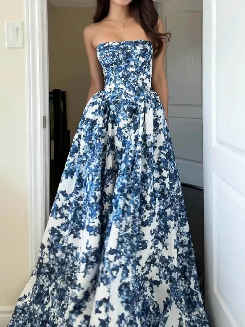 Cassandra | Strapless Floral Gown