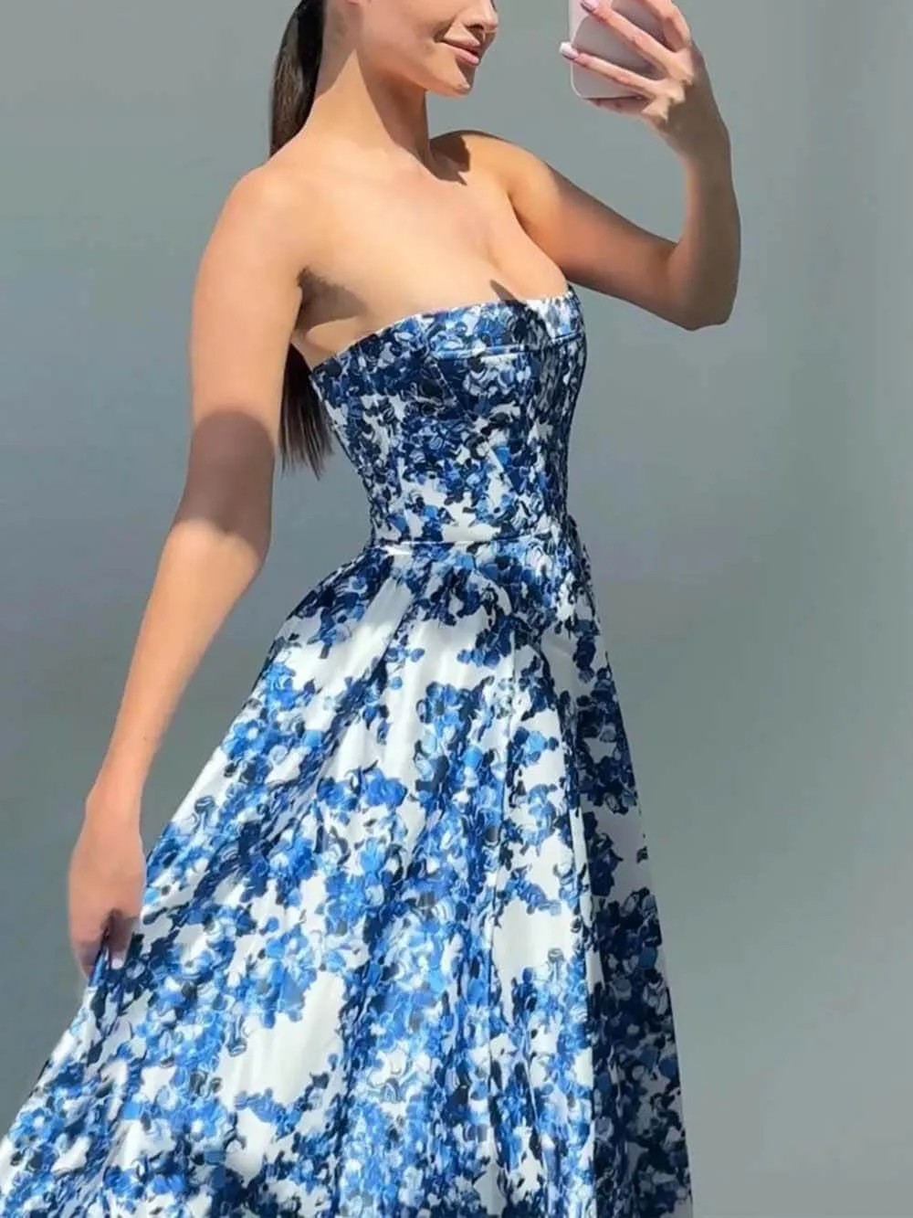 Cassandra | Strapless Floral Gown