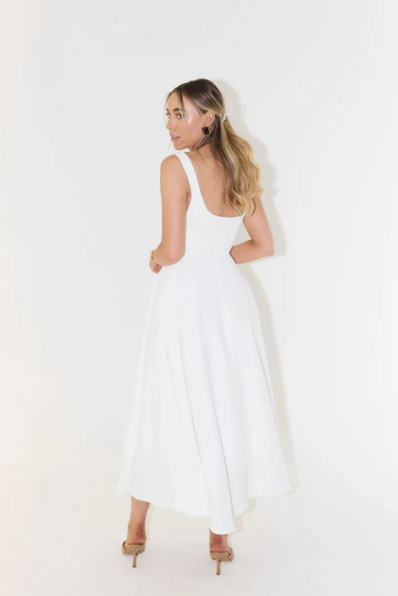 Whitney Midi Dress with Square Neckline