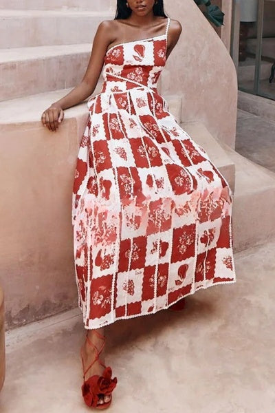 Bernadette - Elegant Flared Dress with Original Pattern