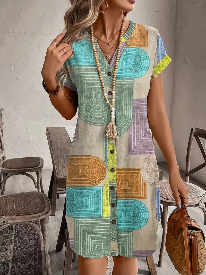 Lucille™ | Elegant Geometric Robe