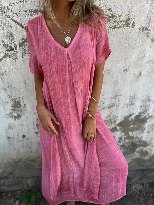 Célestine | Timeless mid-length dress with a V-neck