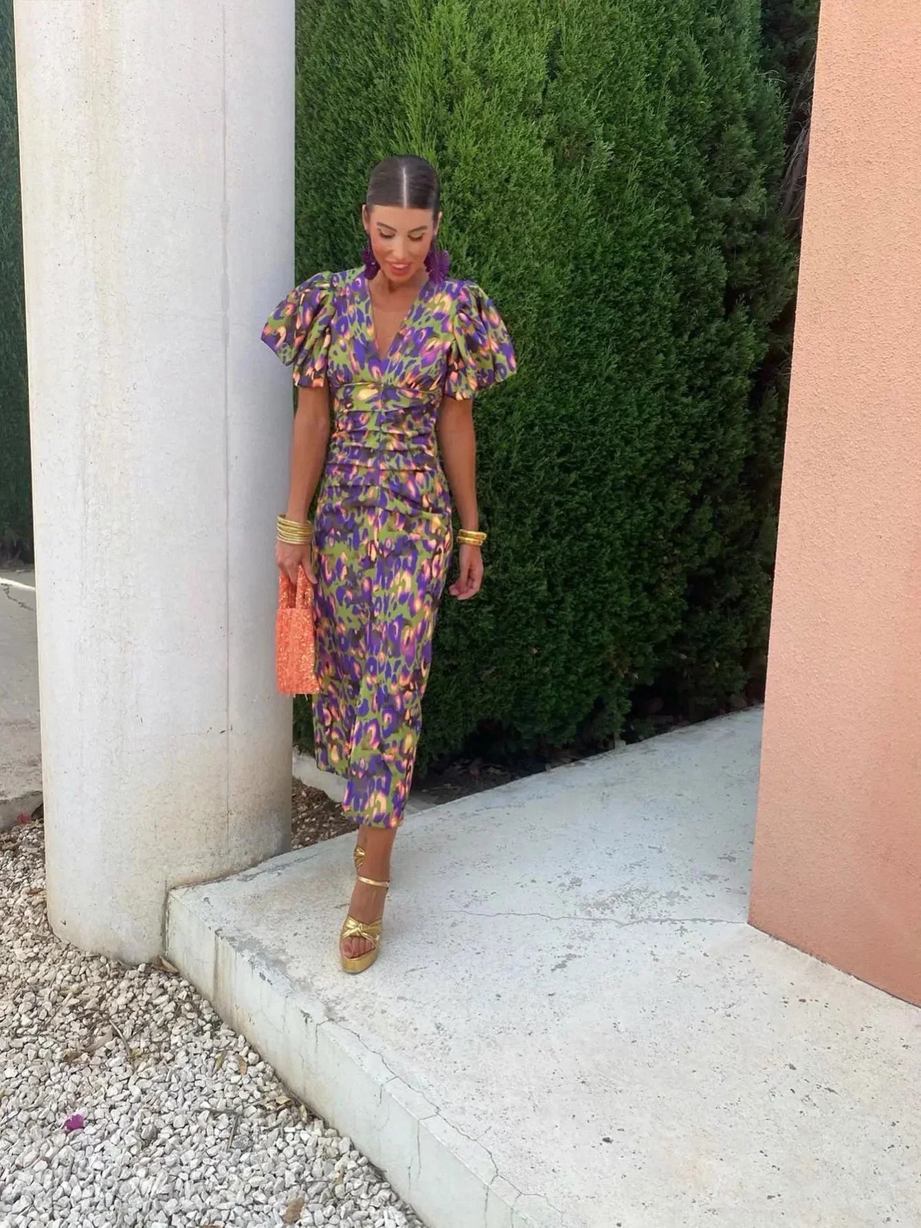 Vivien | Bold Print Midi Dress