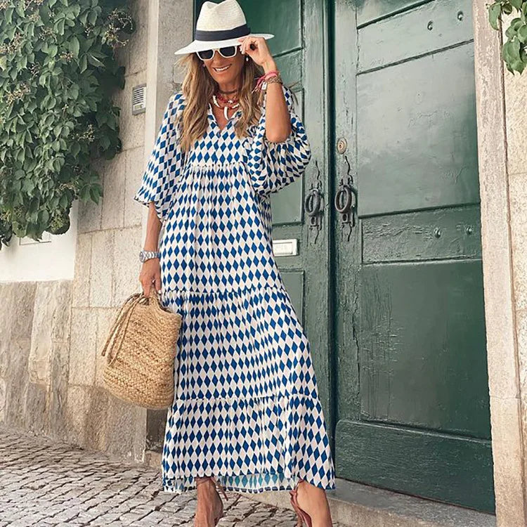 Elysia | Floral Print Boho Maxi Dress