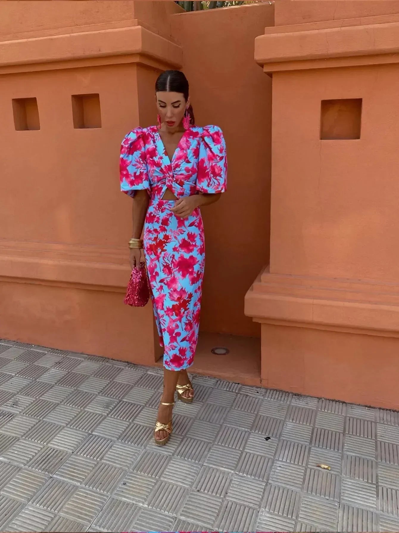 Vivien | Bold Print Midi Dress