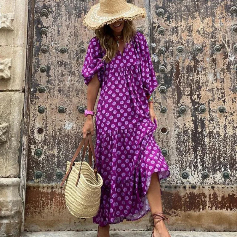 Elysia | Floral Print Boho Maxi Dress