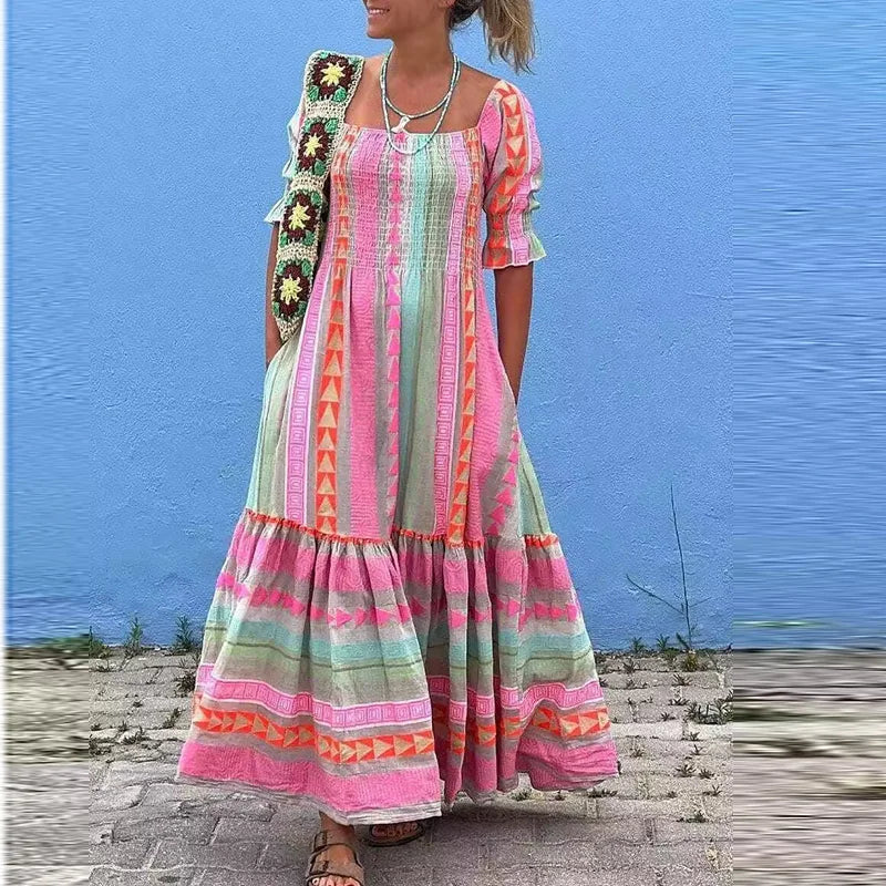 Zinnia | Autumn Vintage Empire Print Dress