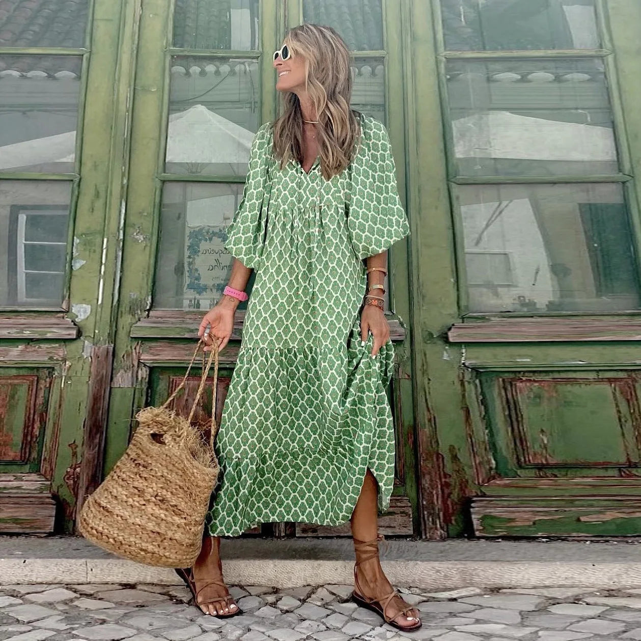 Elysia | Floral Print Boho Maxi Dress