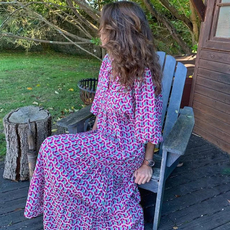 Elysia | Floral Print Boho Maxi Dress