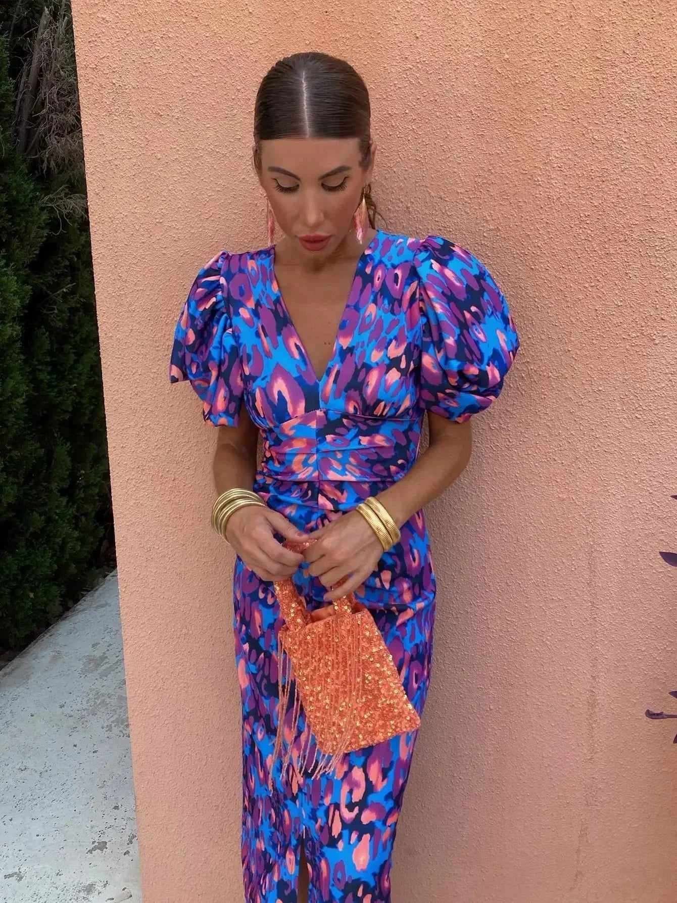 Vivien | Bold Print Midi Dress