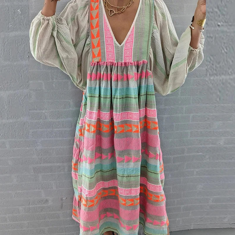 Zinnia | Autumn Vintage Empire Print Dress