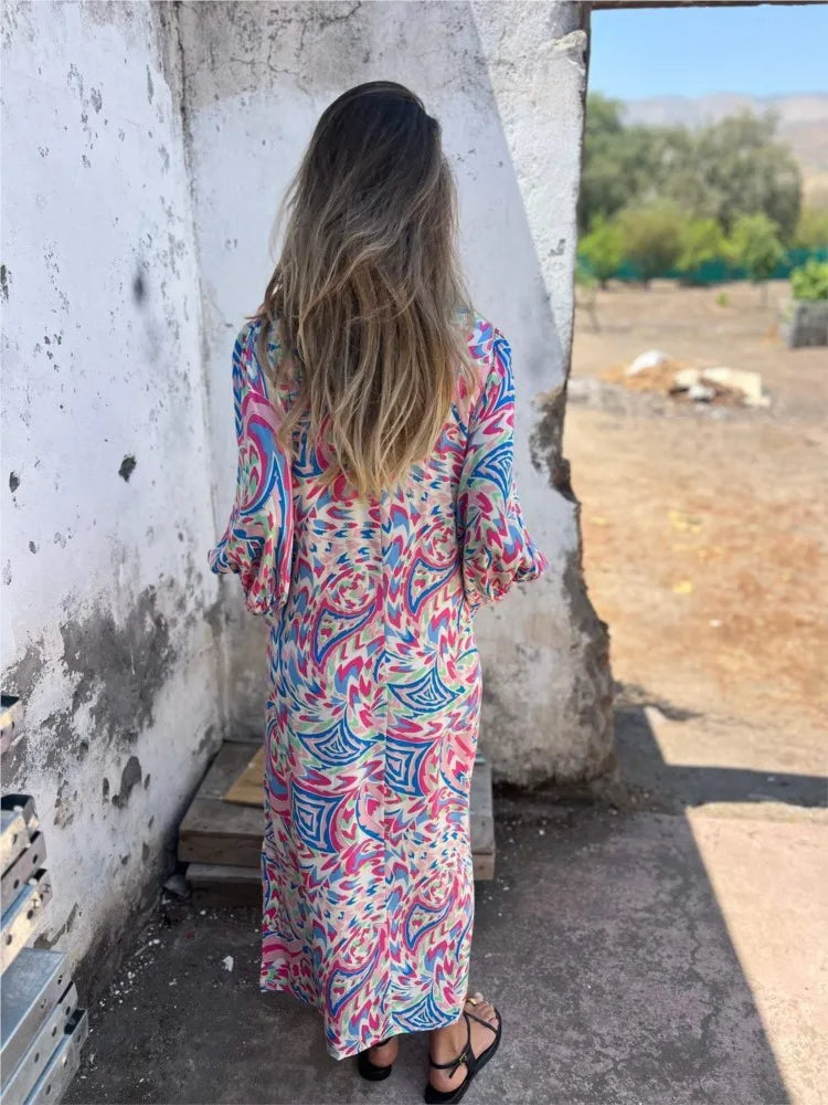 Sienna | Leopard Print Boho Maxi Dress