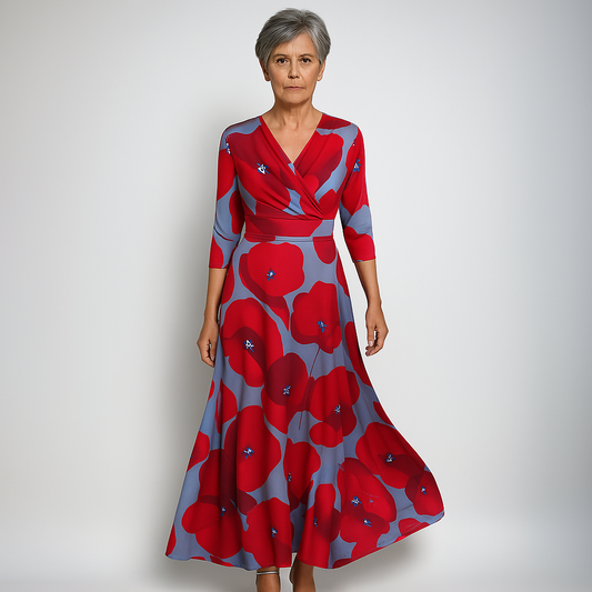 Emily | Long Floral Wrap Dress