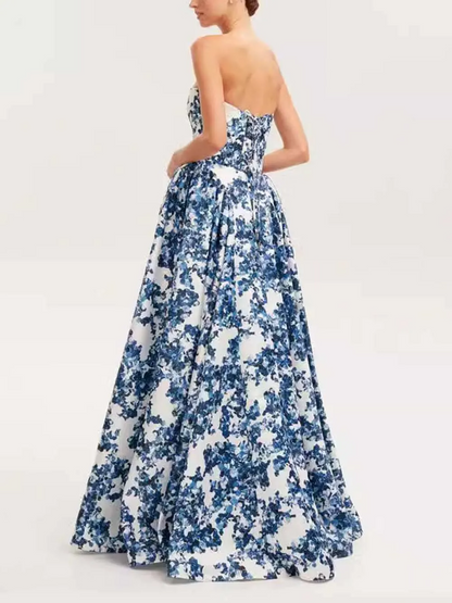 Cassandra | Strapless Floral Gown