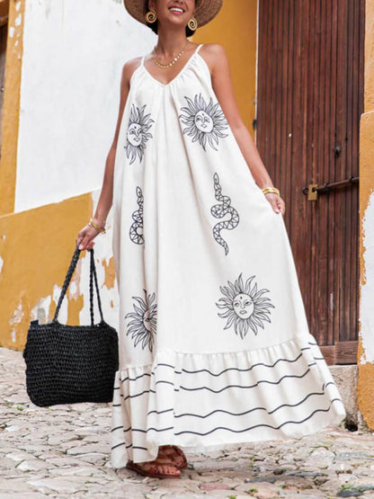 Rachel - Loose V-Neck Maxi Dress