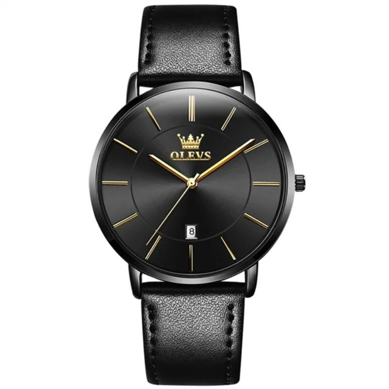 Leather Band Waterproof Car Date Watch