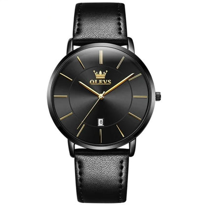 Leather Band Waterproof Car Date Watch