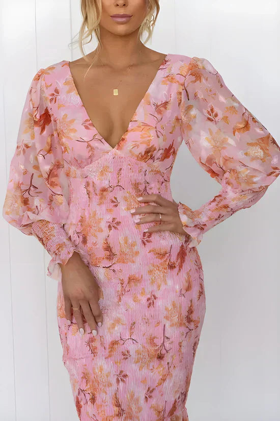 Meagan | Floral Puff Sleeve Dress