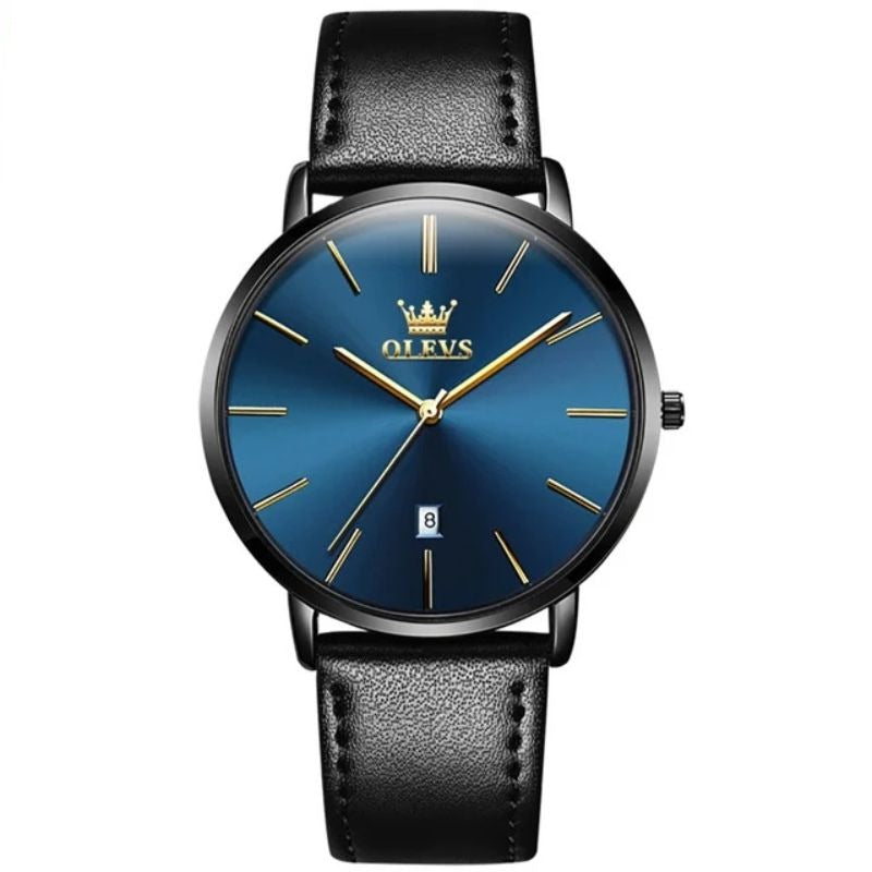Leather Band Waterproof Car Date Watch