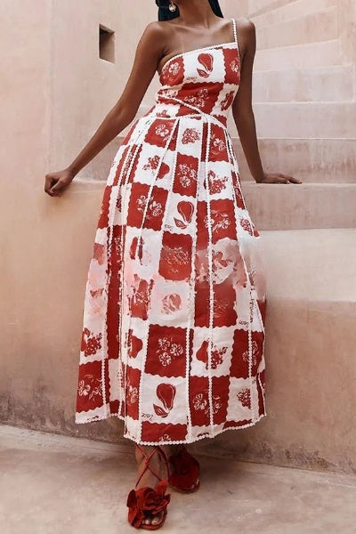 Bernadette - Elegant Flared Dress with Original Pattern