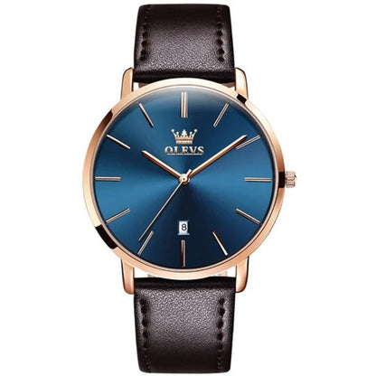 Leather Band Waterproof Car Date Watch