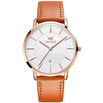 Leather Band Waterproof Car Date Watch