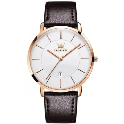 Leather Band Waterproof Car Date Watch