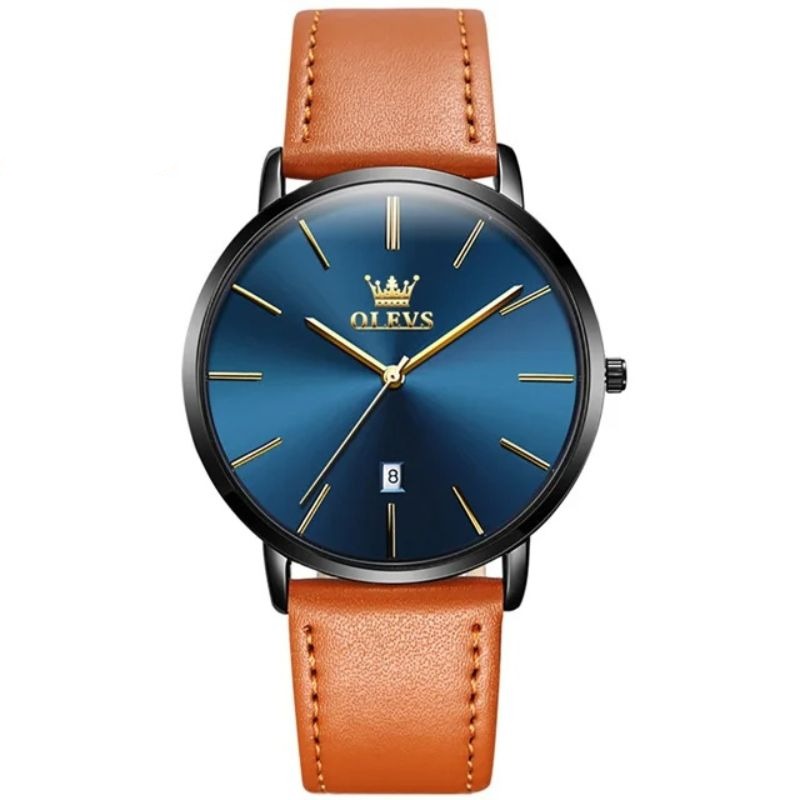 Leather Band Waterproof Car Date Watch