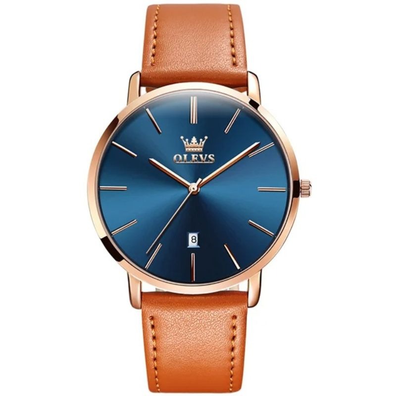 Leather Band Waterproof Car Date Watch