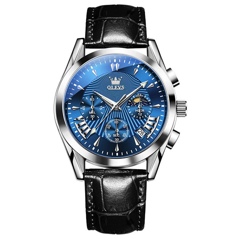 Quartz Watch with Genuine Leather Band