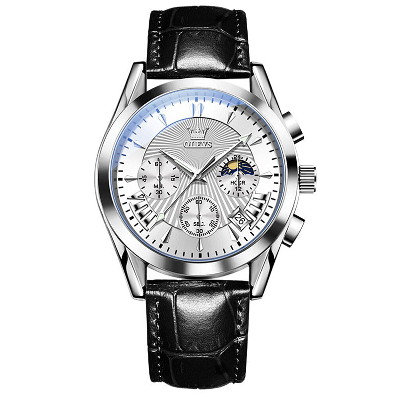 Quartz Watch with Genuine Leather Band