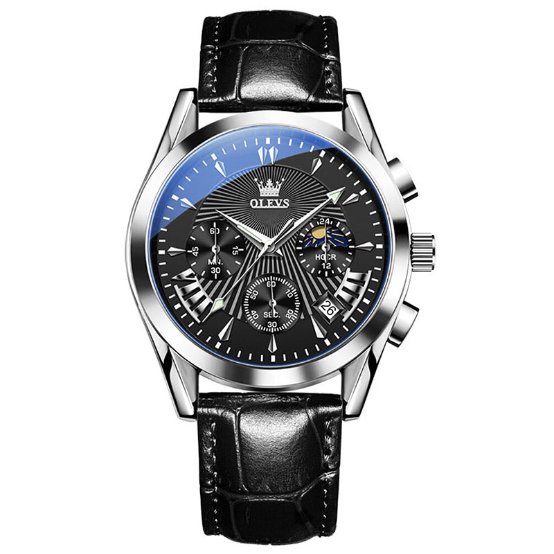 Quartz Watch with Genuine Leather Band