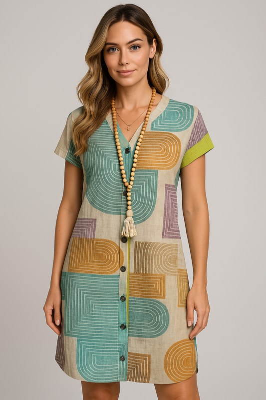 Lucille™ | Elegant Geometric Robe