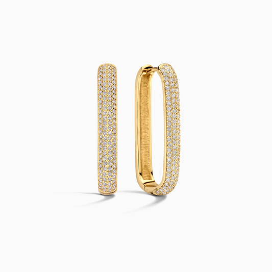 Large Icon Pavé Hoops | Gold 16k