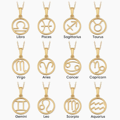 Zodiac sign necklace | Gold 18k
