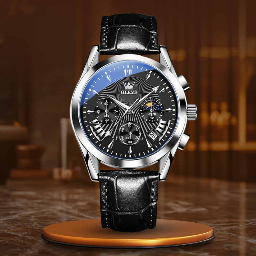 Quartz Watch with Genuine Leather Band