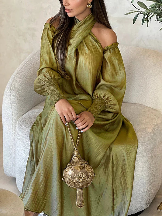 Valerie | Elegant Puff Sleeve Maxi Dress