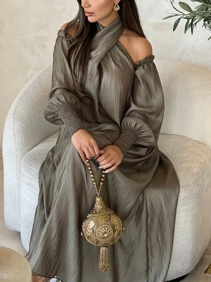 Valerie | Elegant Puff Sleeve Maxi Dress