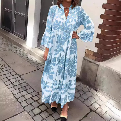 Isla | Lace-Up Printed Shirt Dress