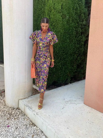 Vivien | Bold Print Midi Dress