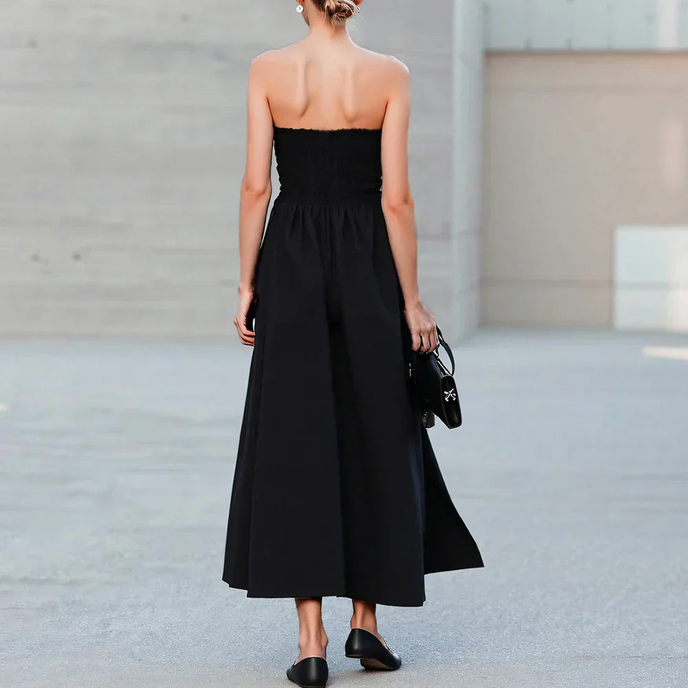 Yuna | Off-Shoulder Bubble Sleeve Midi Dress