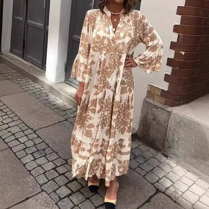 Isla | Lace-Up Printed Shirt Dress