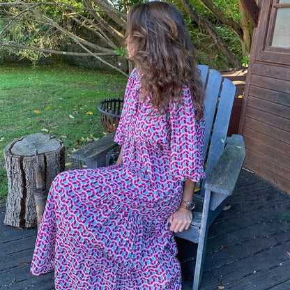 Elysia | Floral Print Boho Maxi Dress