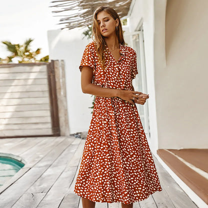 Florienne™ Vintage Waist-Tie Shirt Dress