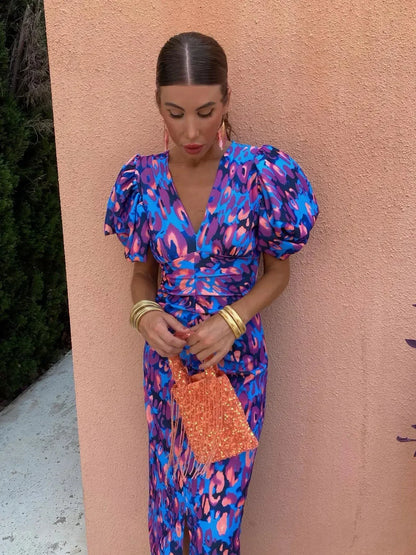 Vivien | Bold Print Midi Dress