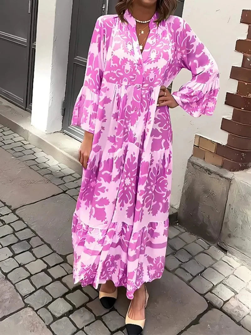 Isla | Lace-Up Printed Shirt Dress
