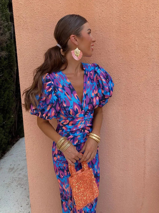 Vivien | Bold Print Midi Dress