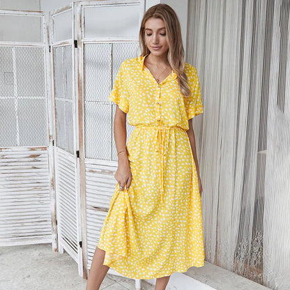 Florienne™ Vintage Waist-Tie Shirt Dress