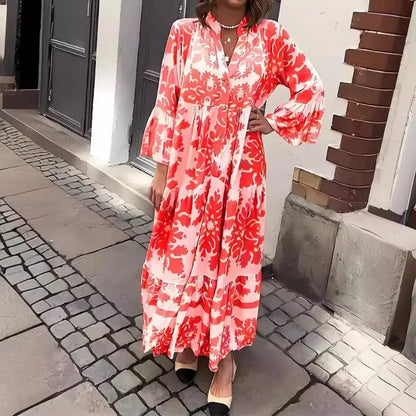 Isla | Lace-Up Printed Shirt Dress