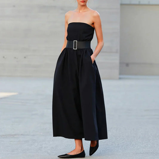 Yuna | Off-Shoulder Bubble Sleeve Midi Dress